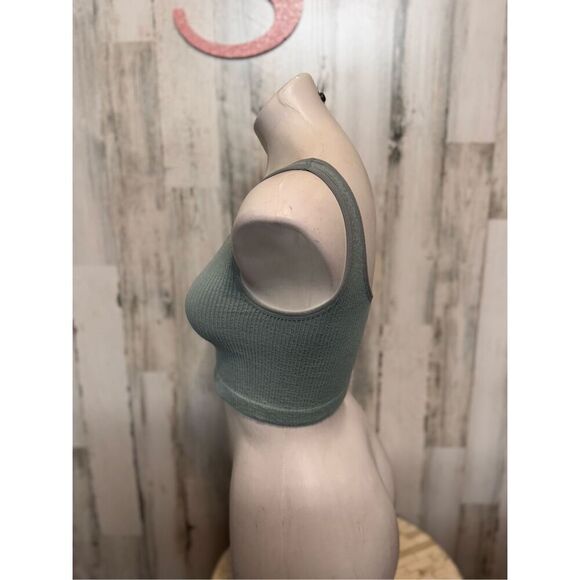 Forever 21 Sage Green Ribbed Crop Tank Top Size S - Picture 6 of 8